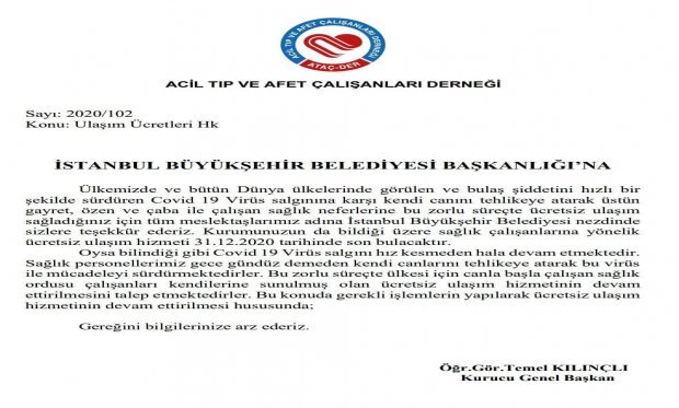 Sağlık Çalışanlarına Ulaşım Desteğimiz